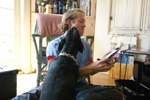 Photo Of Oscar Gives Dr. Patrick A Post Acupuncture Lick