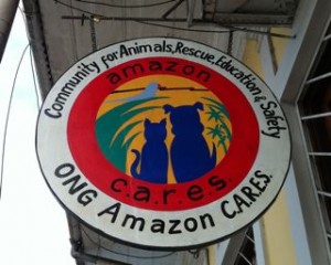 Photo of Amazon Cares Sign Iqitos Peru