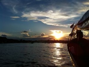 Photo of Sunset Amazon River Boat Peru