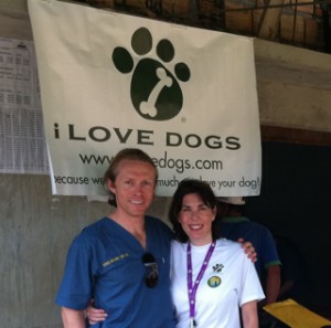 Photo of Dr Patrick Mahaney Molly Mednikow I Love Dogs Sign Peru