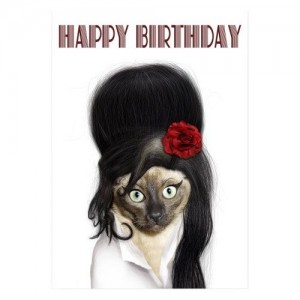 Photo of Amy Winehouse Cat Birthday Card