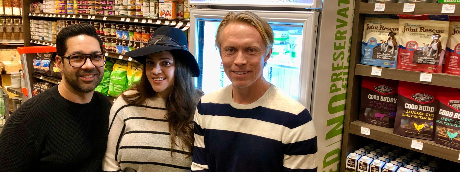 PURE's Ali Ahmadi, Lindsay Gores, and Dr. Patrick Mahaney at Erewhon Dec 2019