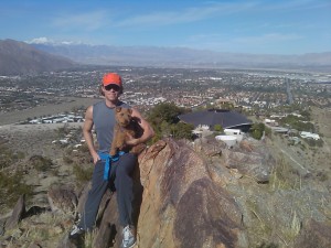 Photo of Cardiff and I hike Palm Springs Near Bob Hope House