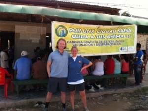Photo of Drs Patrick Mahaney and Jessica Vogelsang Amazon Cares Banner Peru