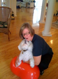 Photo of Susan Davis and Bichon Murphy