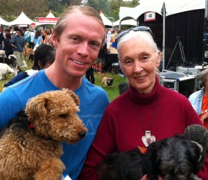 Photo of Dr Patrick Mahaney Jane Goodall Cardiff Strut Your Mutt LA